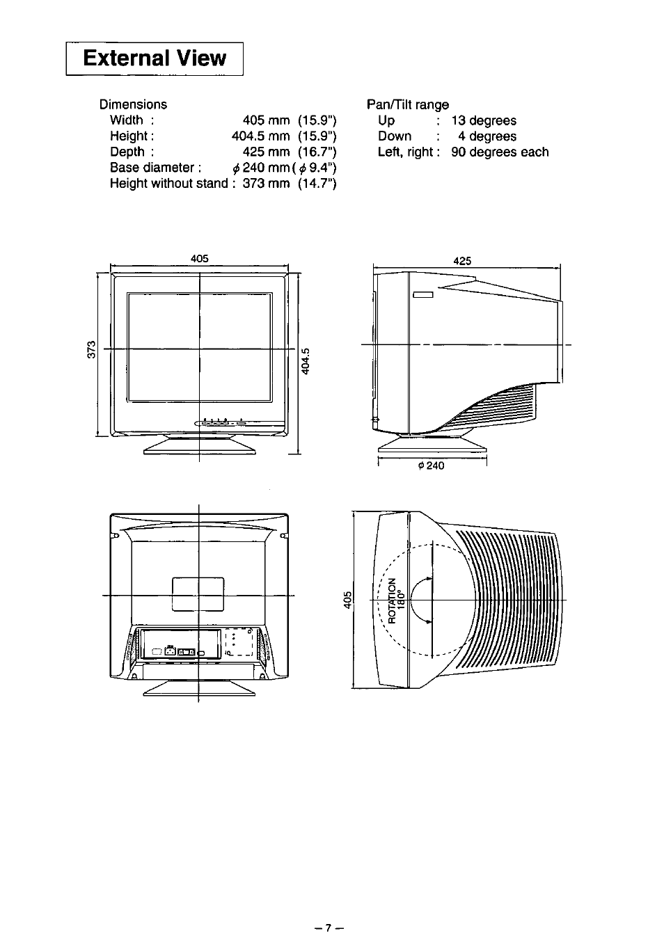 External view | Panasonic PANASYNC TX-D7F21 User Manual | Page 11 / 64