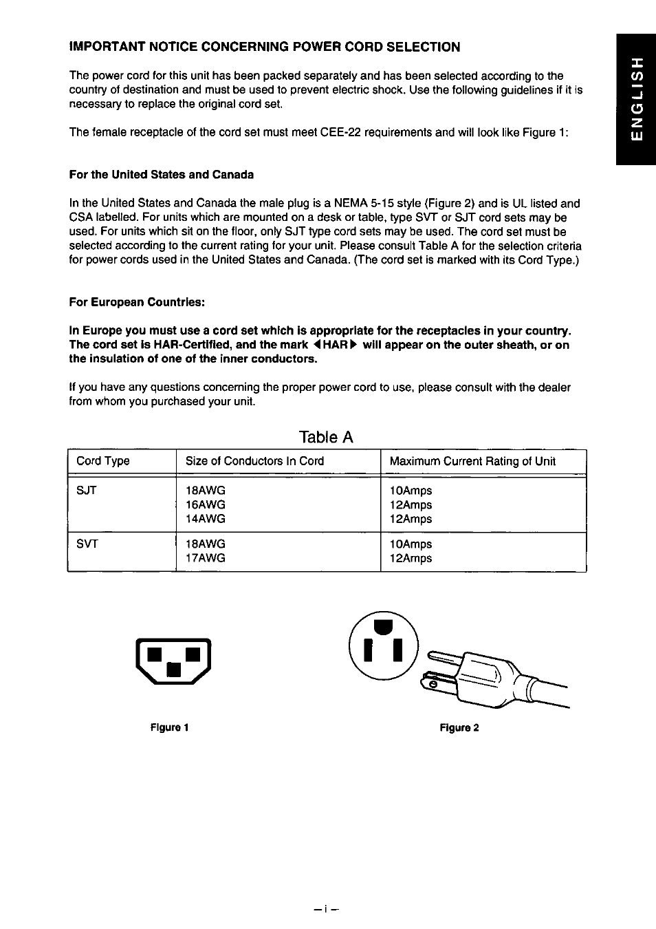 Important notice concerning power cord selection, For the united states and canada, For european countries | Panasonic PANASYNC TX-D7F21 User Manual | Page 3 / 64