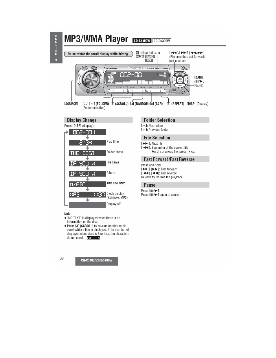 Panasonic CQ-C5100W User Manual | Page 19 / 48