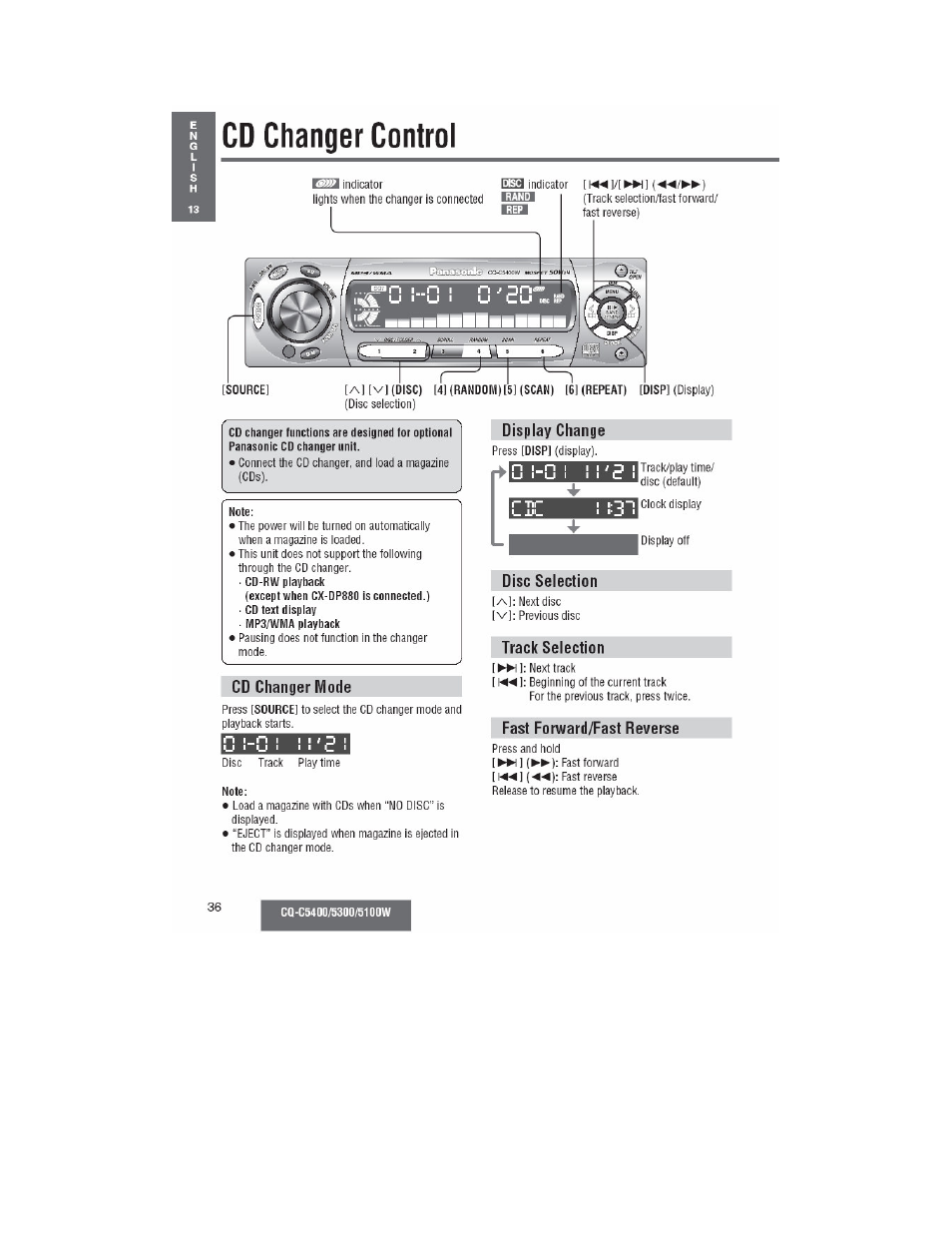 Panasonic CQ-C5100W User Manual | Page 23 / 48