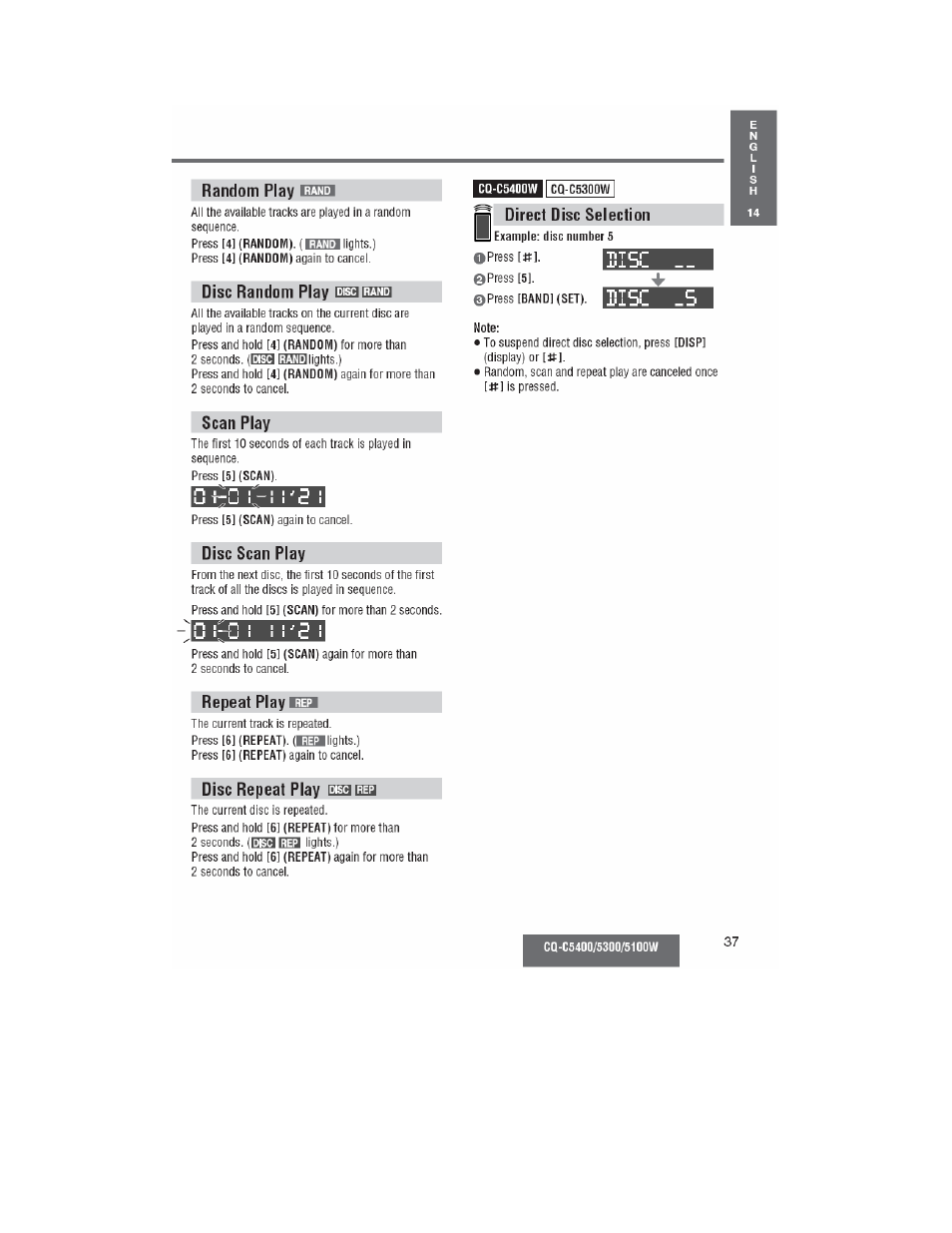 Panasonic CQ-C5100W User Manual | Page 24 / 48