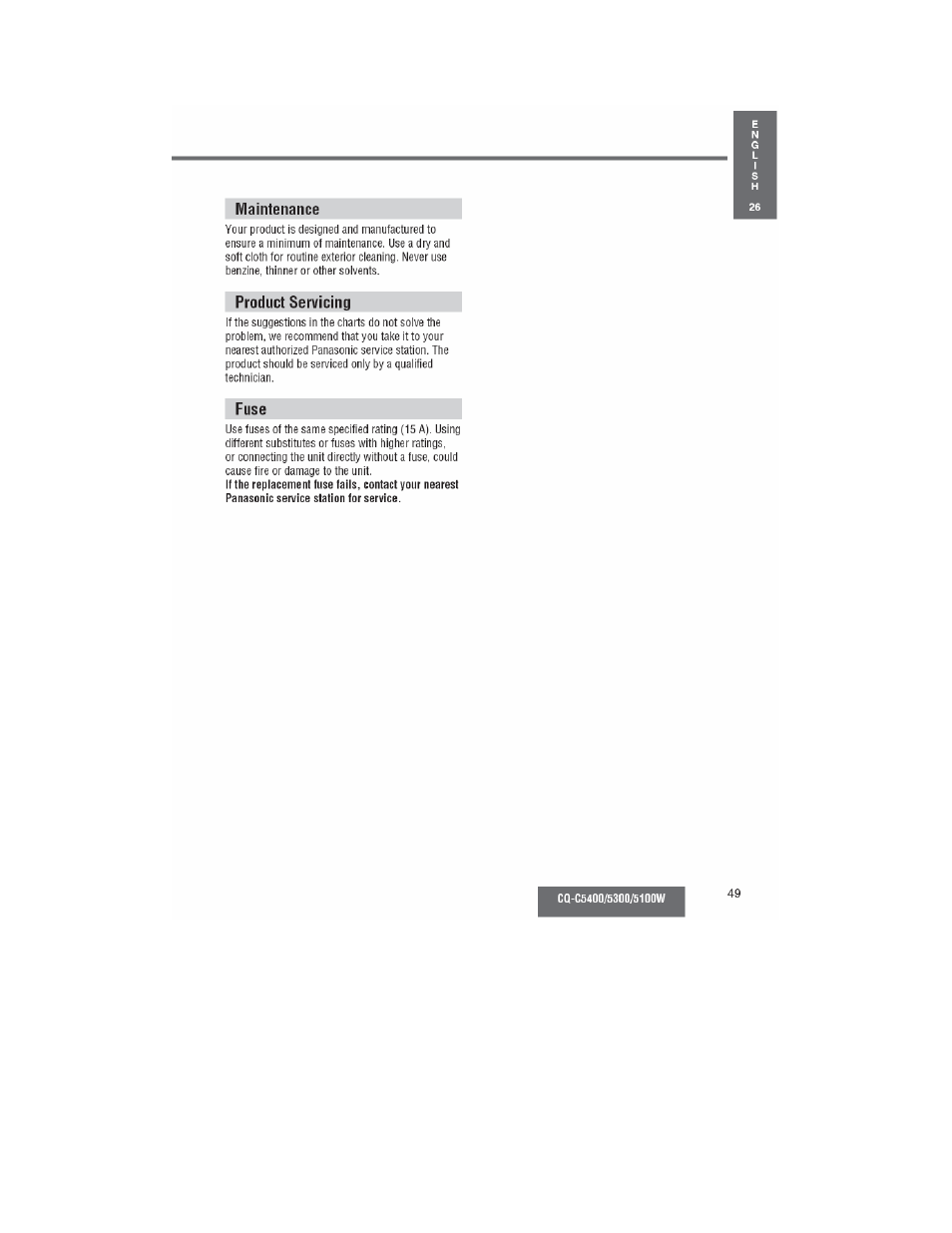 Panasonic CQ-C5100W User Manual | Page 36 / 48