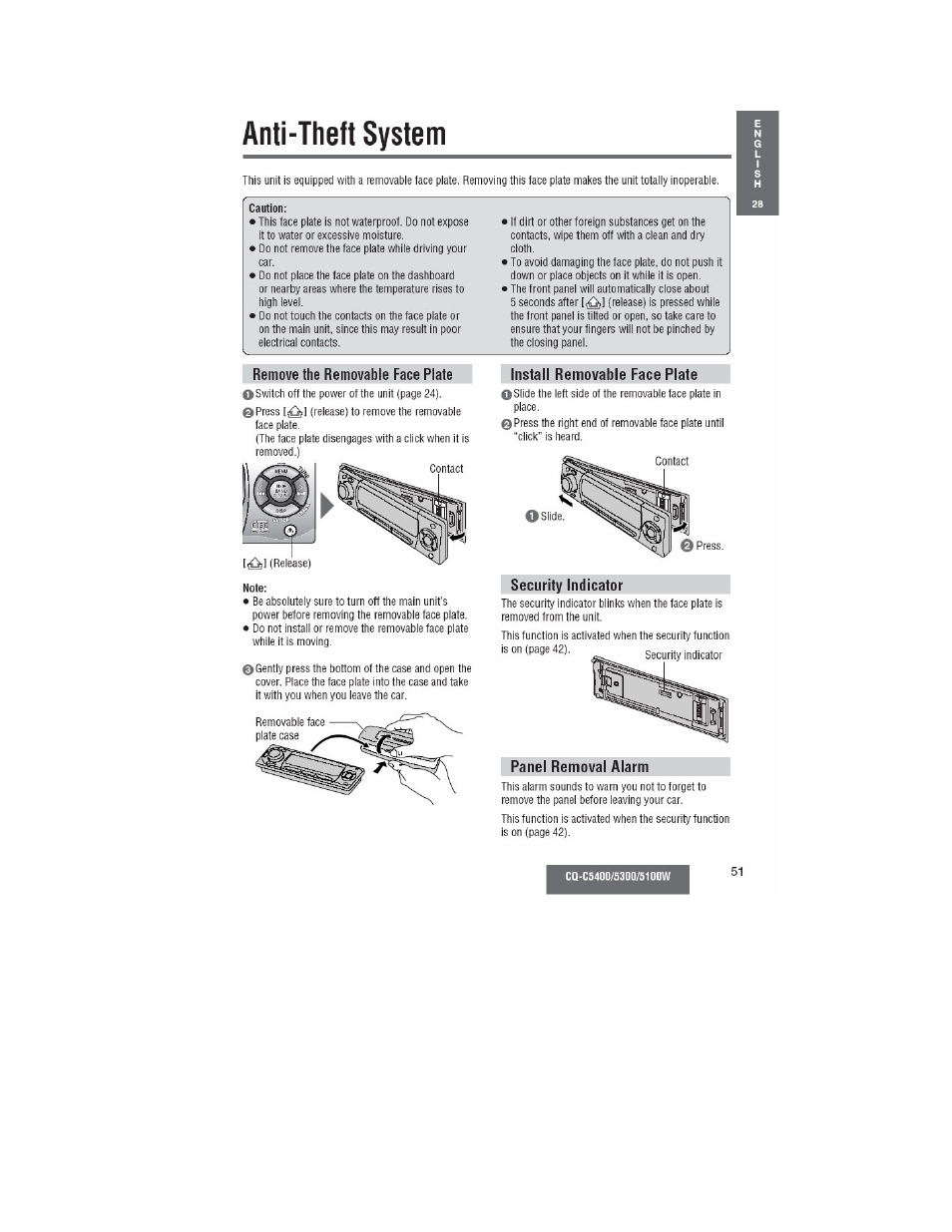 Panasonic CQ-C5100W User Manual | Page 38 / 48