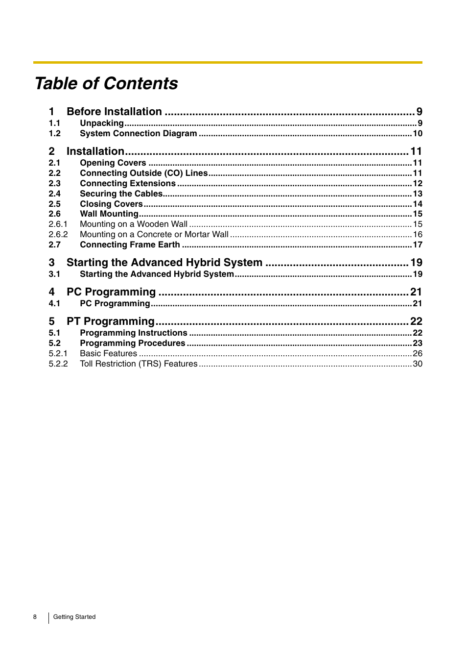 Panasonic ADVANCED HYBRID KX-TEB308 User Manual | Page 8 / 36