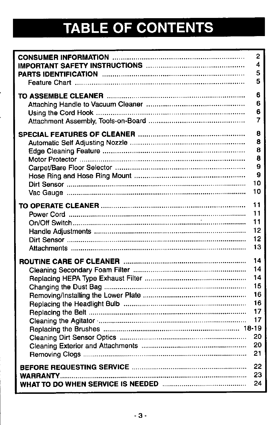 Panasonic QUICKDRAW MC-V7377 User Manual | Page 3 / 48