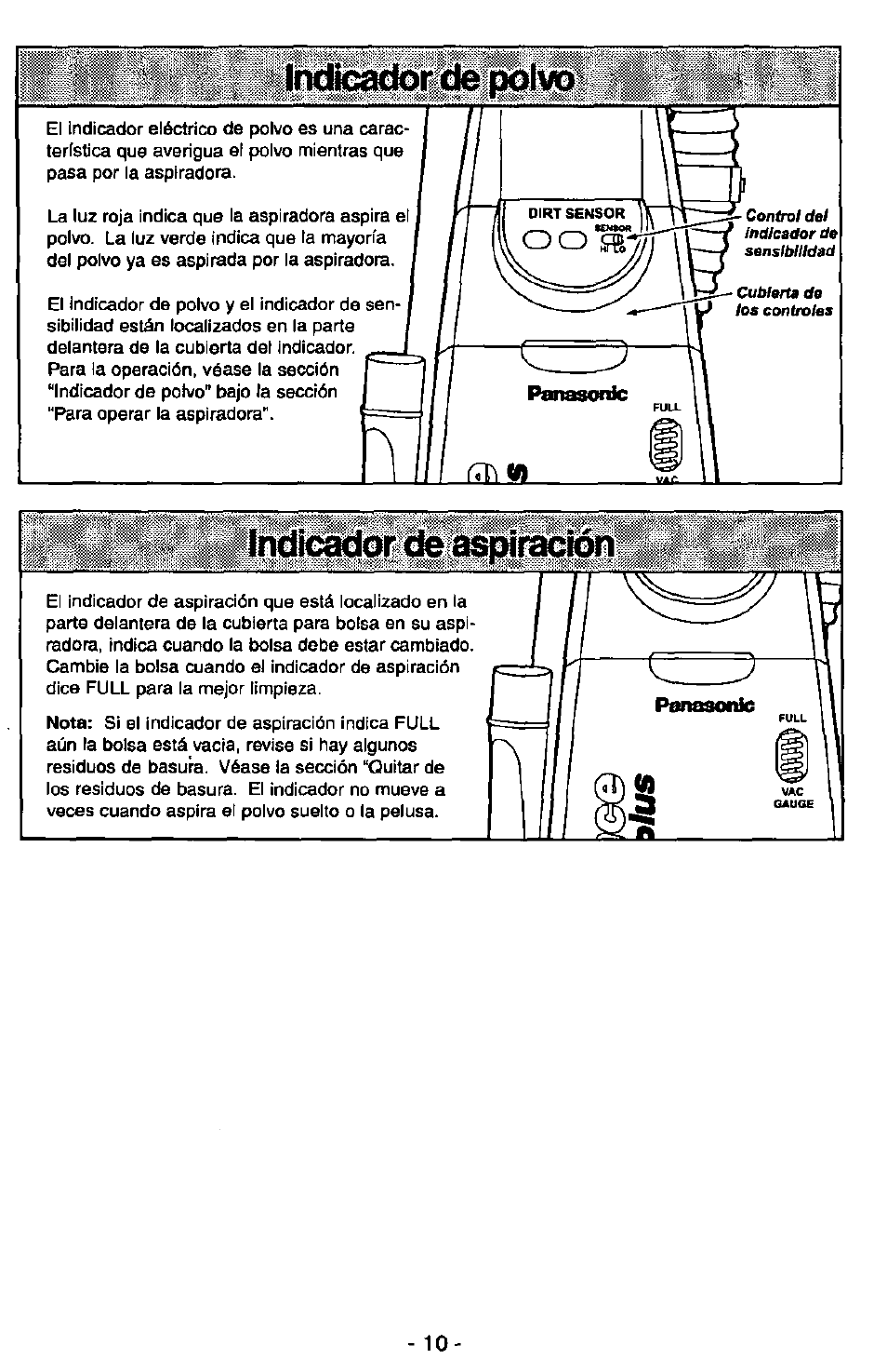 Indicador de aspiración | Panasonic QUICKDRAW MC-V7377 User Manual | Page 34 / 48