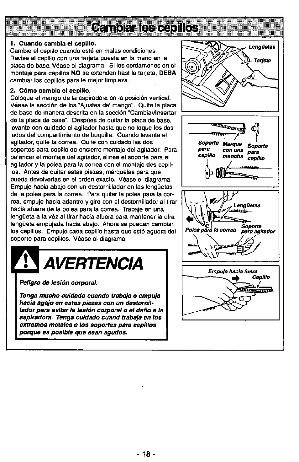 Avertencia, Mim 7^ f | Panasonic QUICKDRAW MC-V7377 User Manual | Page 42 / 48