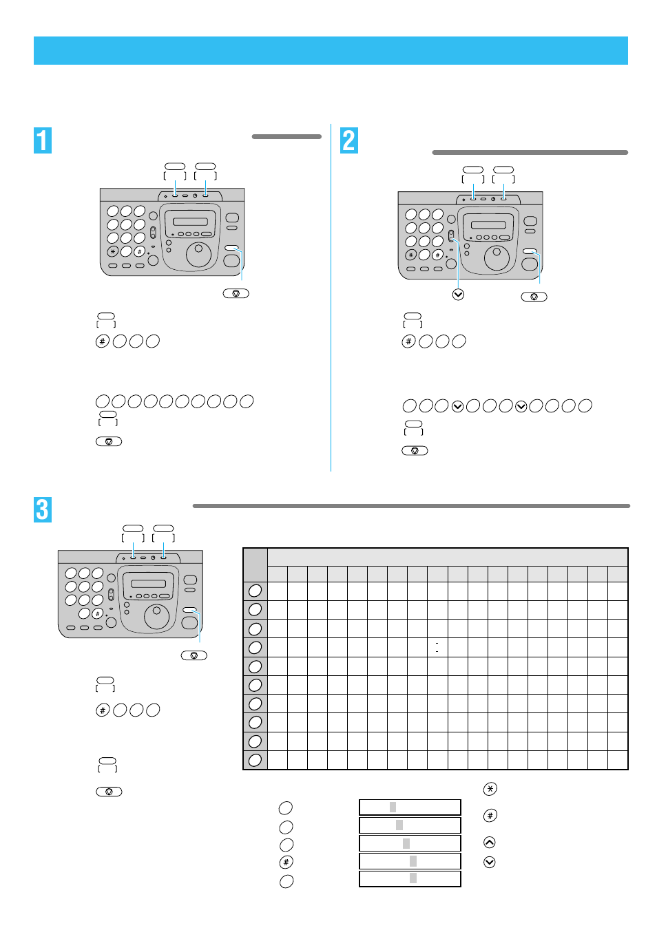Setting the date and time, Setting your facsimile telephone number, Setting your logo | Panasonic KX-PW11CLH User Manual | Page 3 / 16