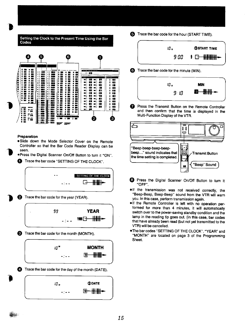 Irn^m, Preparation, Foo ©start time | Panasonic NV-F70EA User Manual | Page 15 / 51