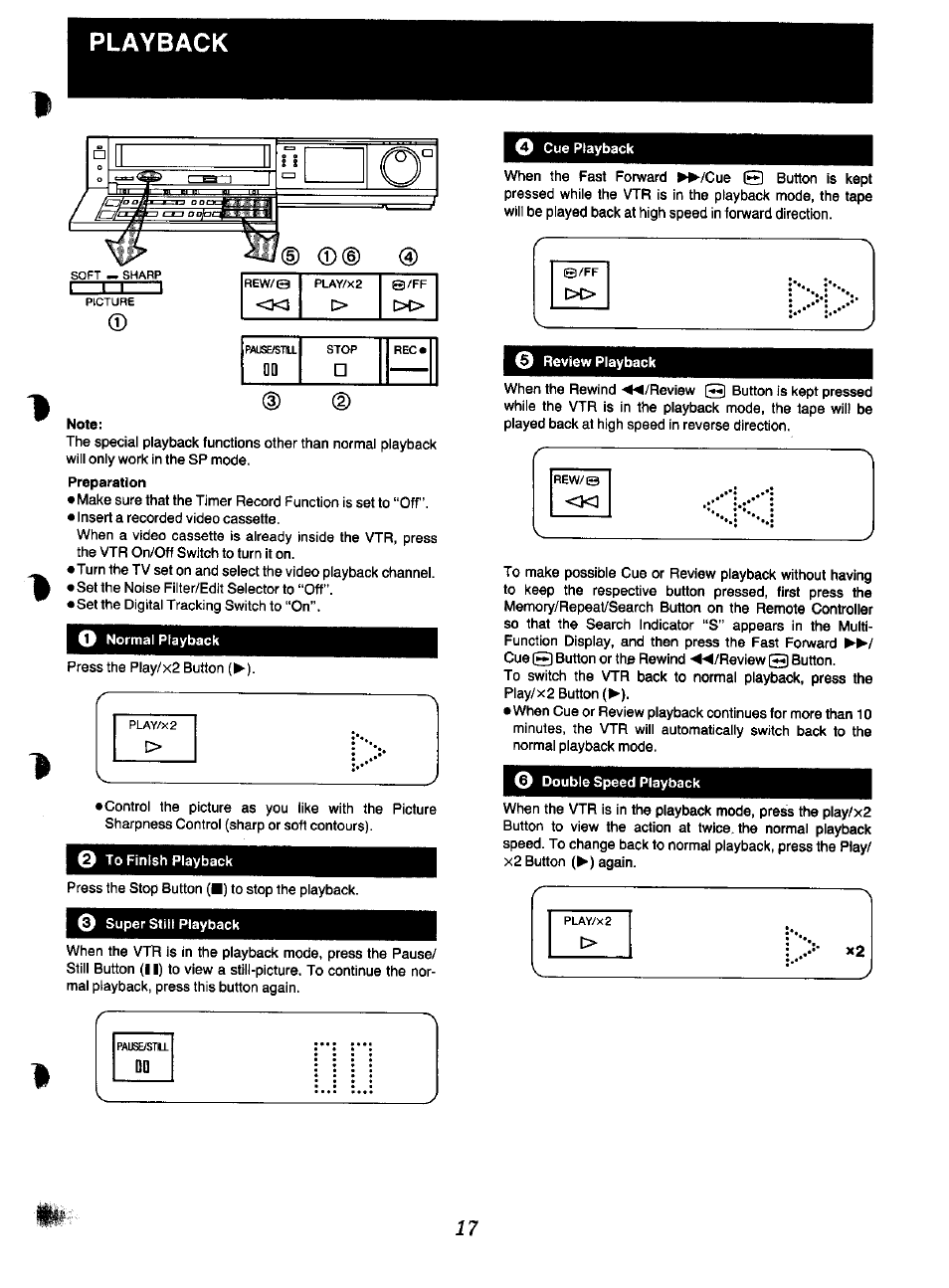 Playback | Panasonic NV-F70EA User Manual | Page 17 / 51