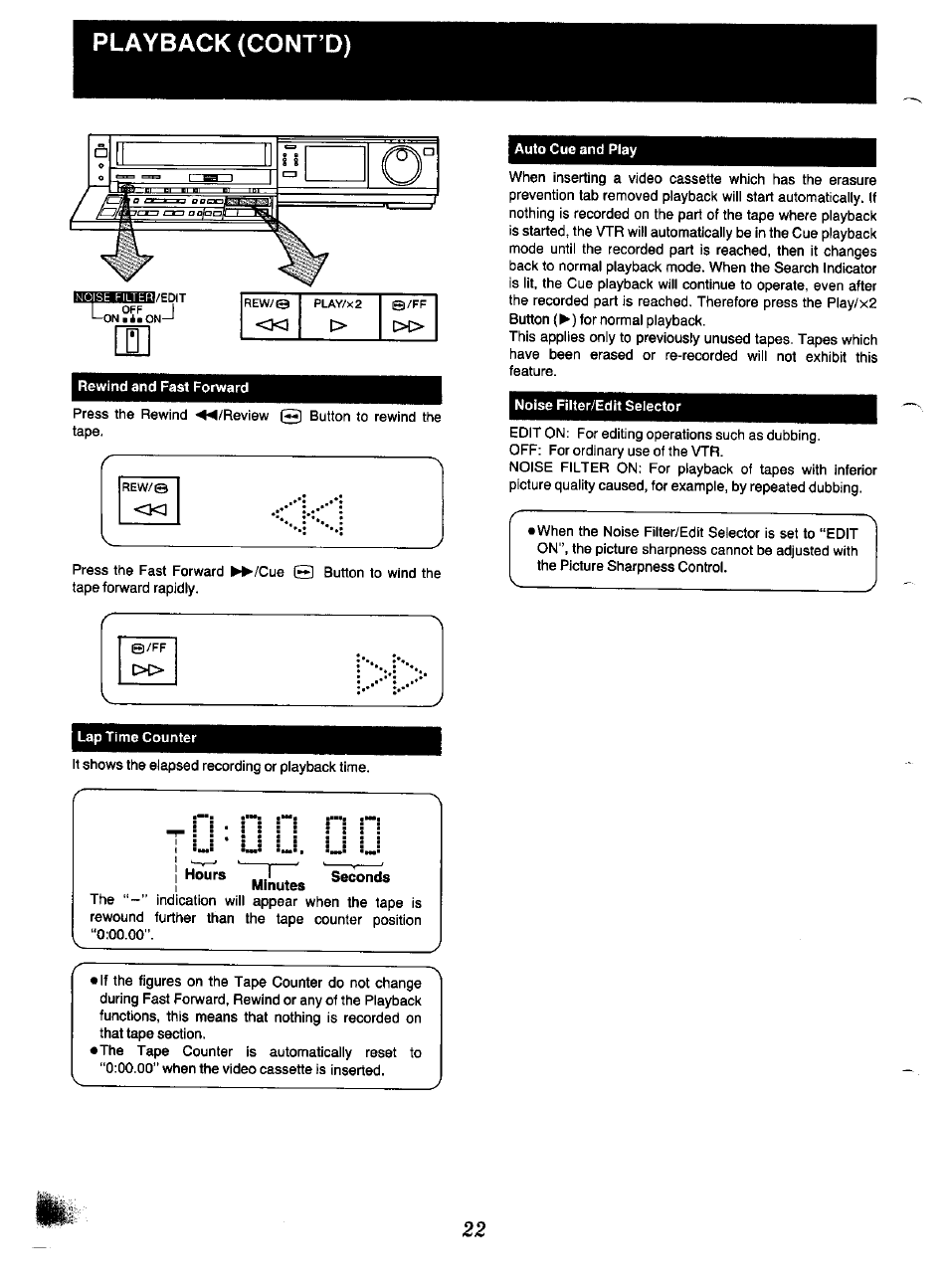 Playback (cont’d), If jl 0, I b—i i | Panasonic NV-F70EA User Manual | Page 22 / 51