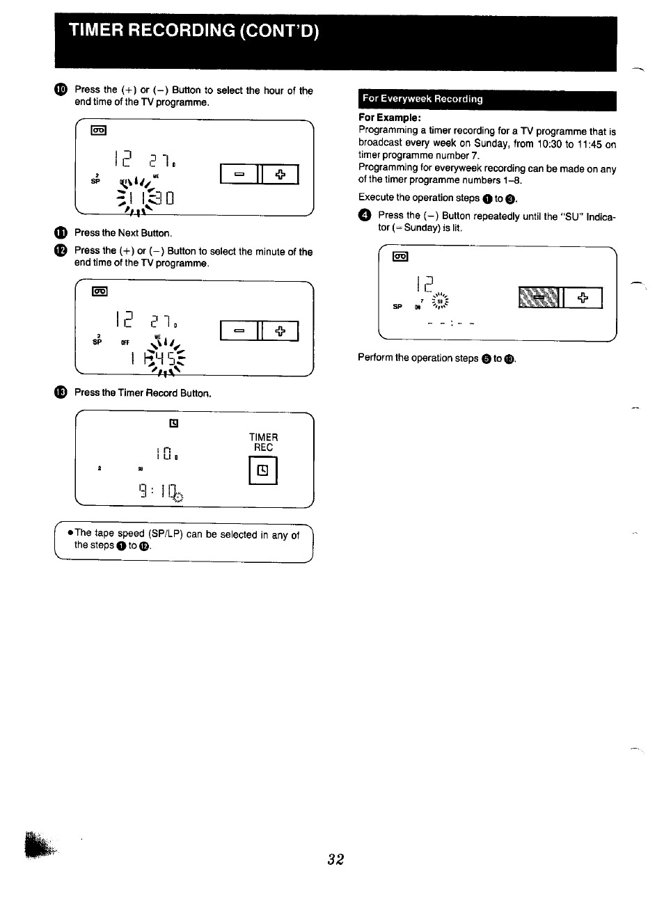 Timer recording (cont’d) | Panasonic NV-F70EA User Manual | Page 32 / 51