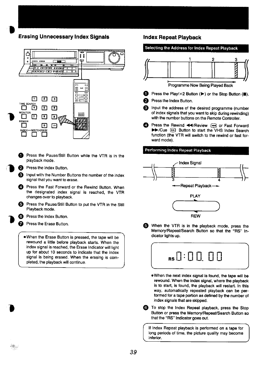 Erasing unnecessary index signals | Panasonic NV-F70EA User Manual | Page 39 / 51