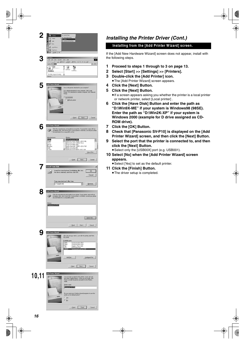 Panasonic SV-P10U User Manual | Page 16 / 28