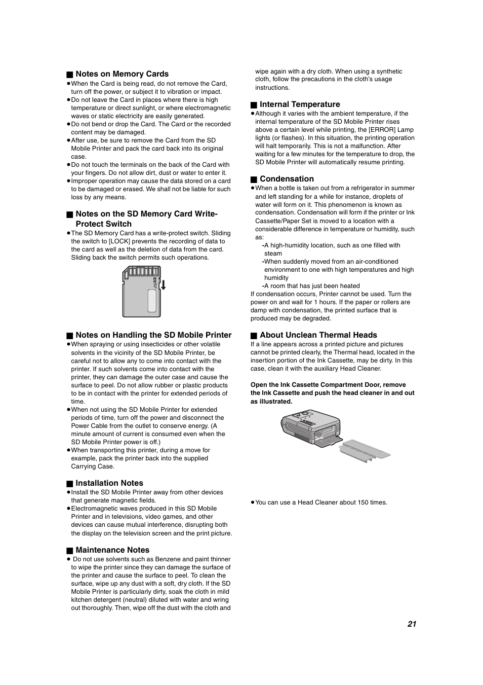 Panasonic SV-P10U User Manual | Page 21 / 28