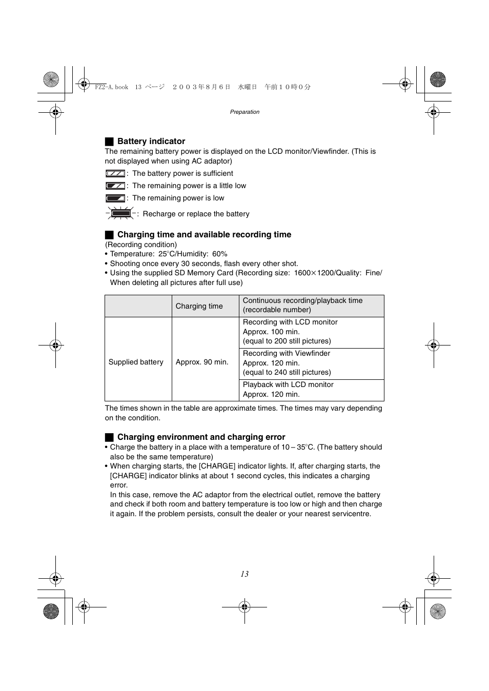 Panasonic DMC-FZ2A User Manual | Page 13 / 104