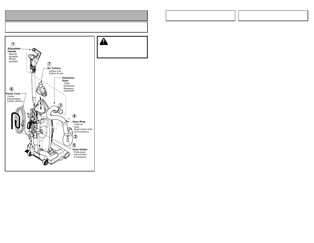 Assembly, Attaching components, Caution | Panasonic MC-V7710 User Manual | Page 12 / 60