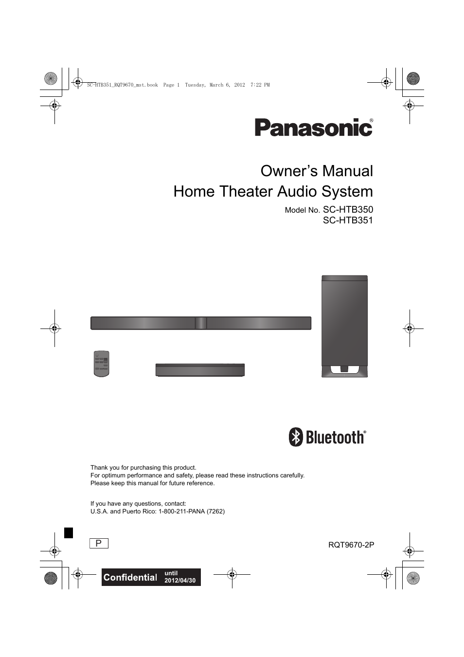 Panasonic SC-HTB351 User Manual | 32 pages