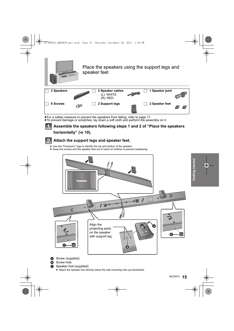 Panasonic SC-HTB351 User Manual | Page 15 / 32