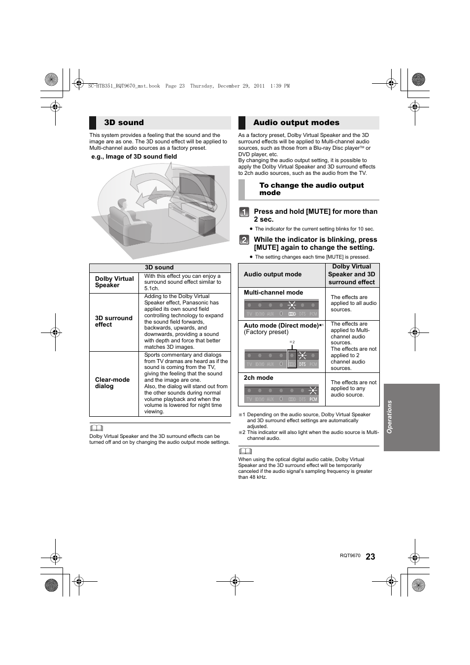 Panasonic SC-HTB351 User Manual | Page 23 / 32
