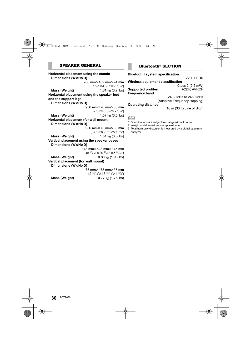 Panasonic SC-HTB351 User Manual | Page 30 / 32