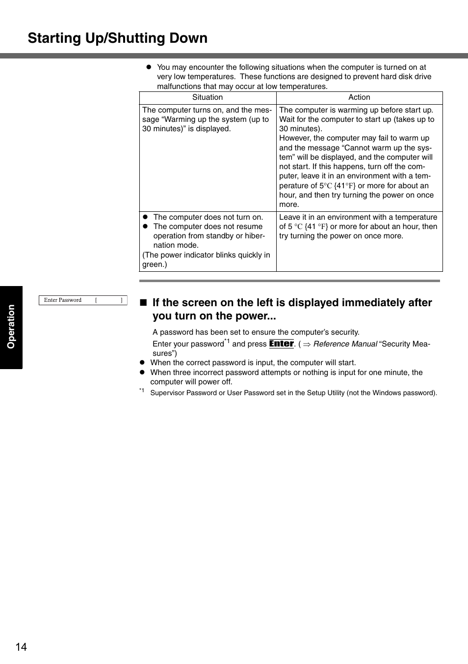 Starting up/shutting down | Panasonic CF-51 User Manual | Page 14 / 36