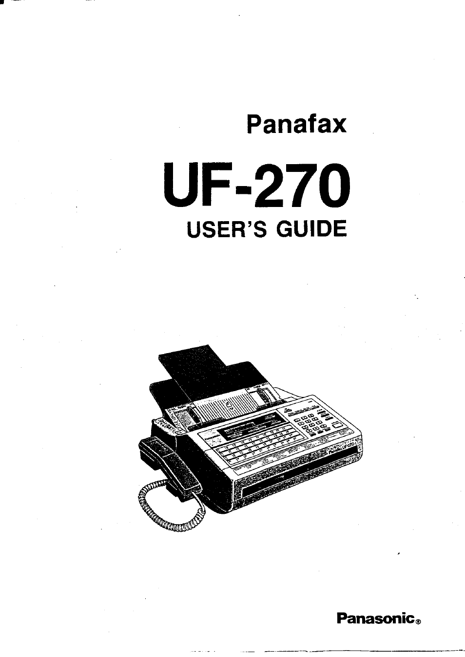 Panasonic Panafax UF-270 User Manual | 123 pages