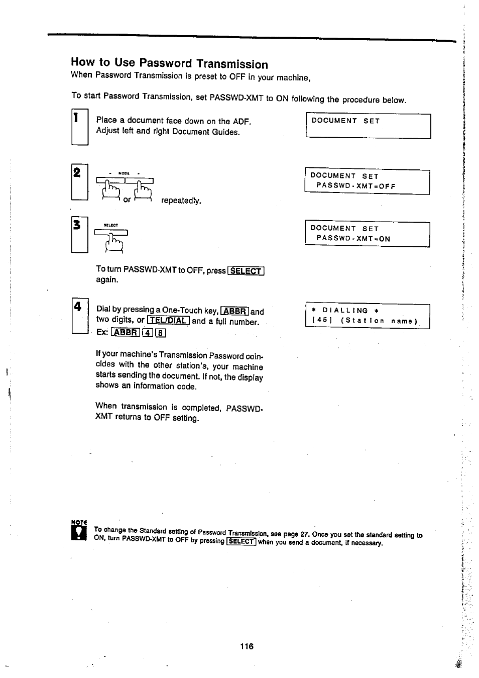 How to use password transmission, Ii 3 | Panasonic Panafax UF-270 User Manual | Page 117 / 123