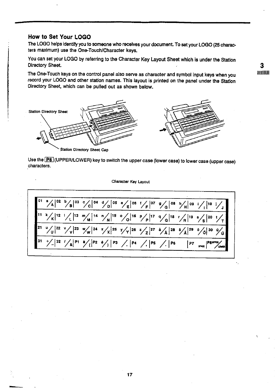 How to set your logo | Panasonic Panafax UF-270 User Manual | Page 19 / 123