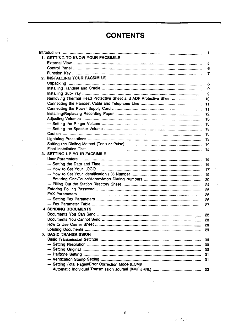 Panasonic Panafax UF-270 User Manual | Page 4 / 123