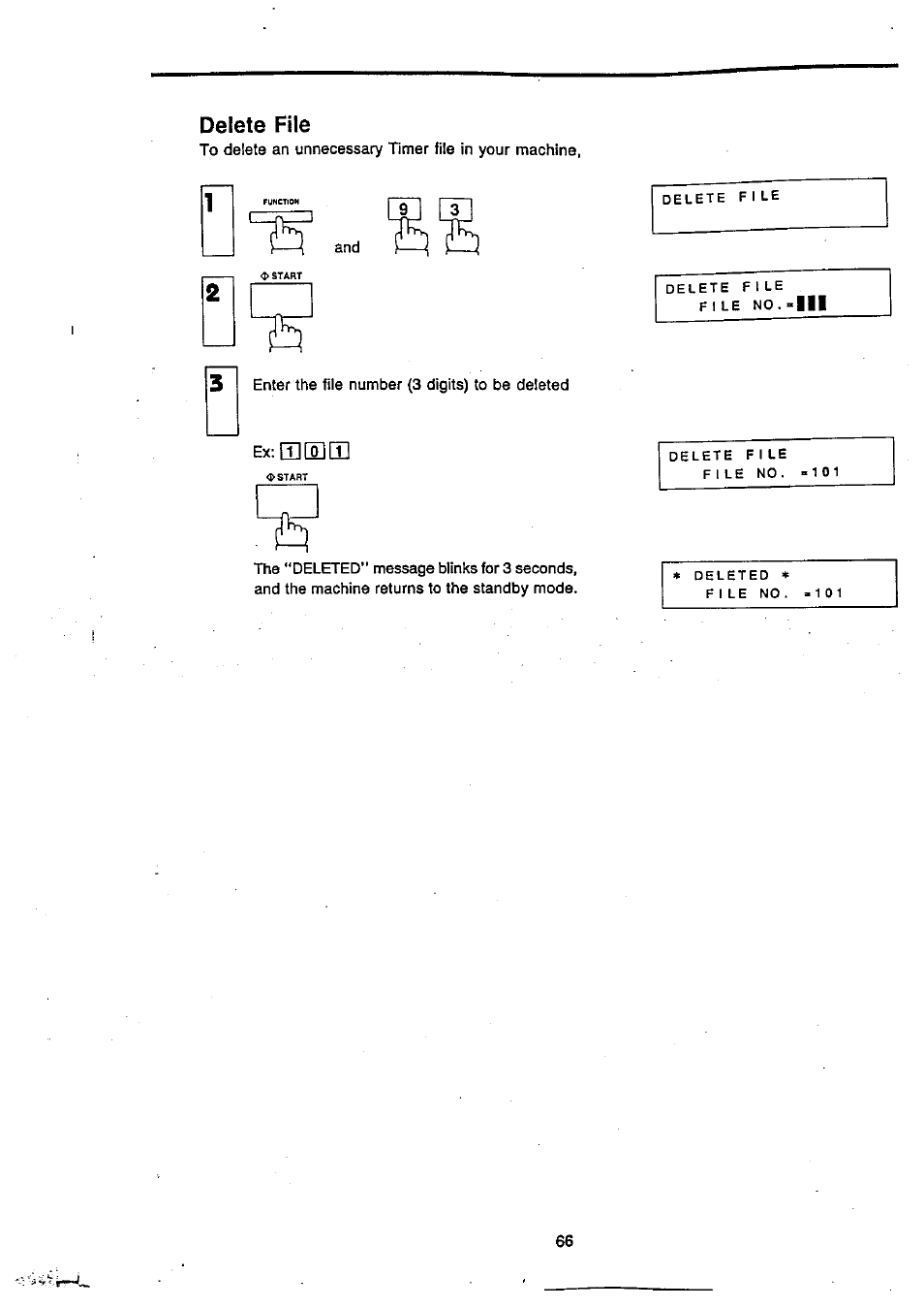 Delete file, He][i | Panasonic Panafax UF-270 User Manual | Page 67 / 123