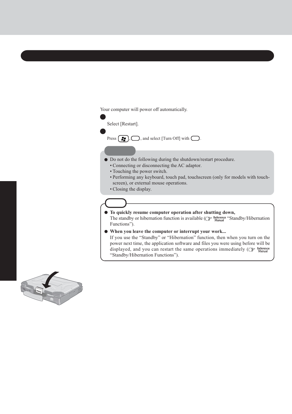 Starting up/shutting down | Panasonic CF-29 User Manual | Page 18 / 44