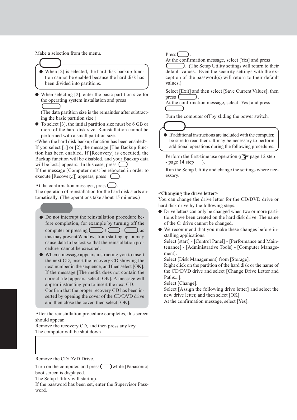 Reinstalling software, Tro u b leshooting | Panasonic CF-29 User Manual | Page 32 / 44