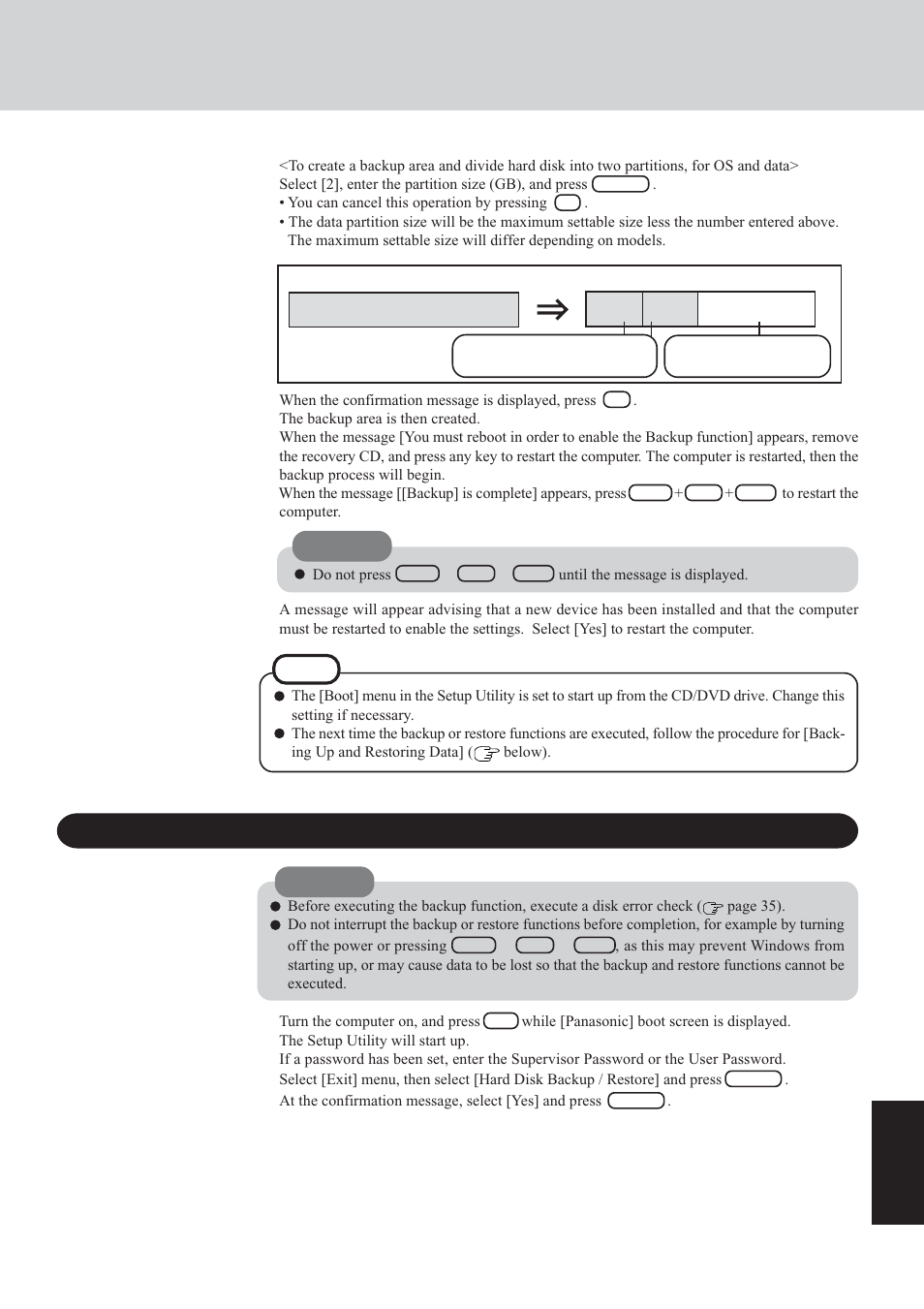 Backing up and restoring data, Appendix | Panasonic CF-29 User Manual | Page 37 / 44