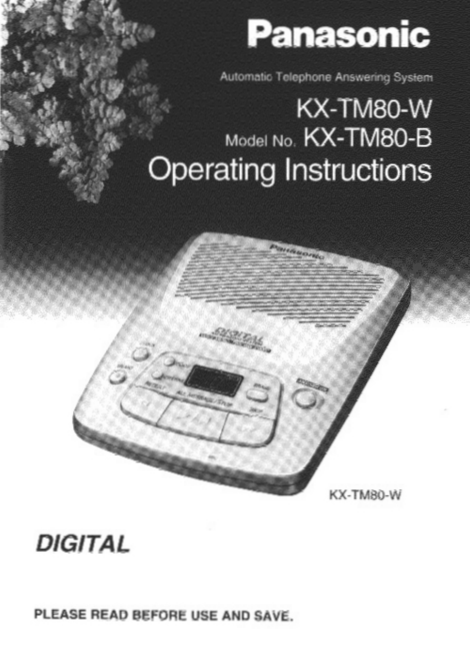 Panasonic KX-TM80-B User Manual | 36 pages