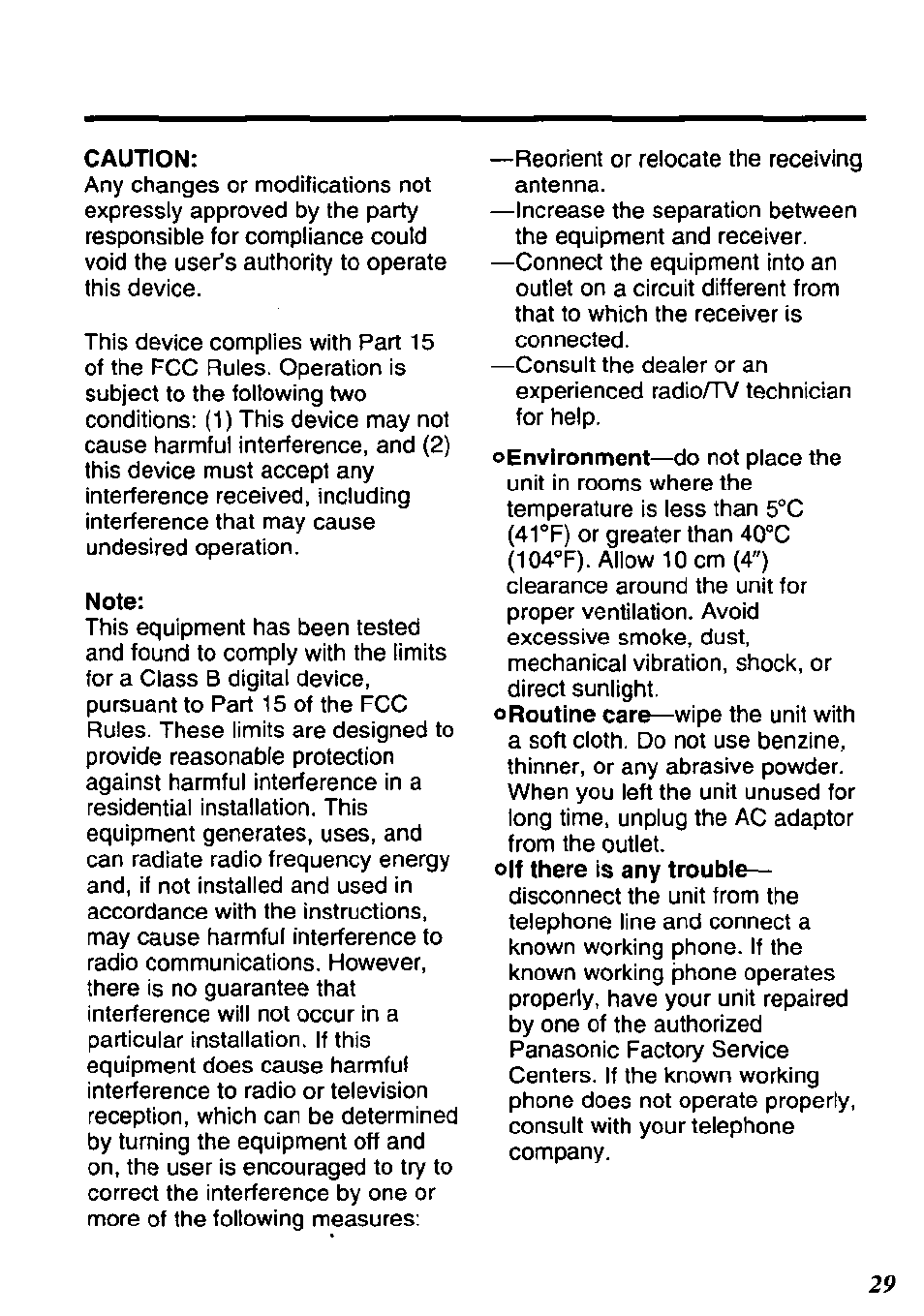 Panasonic KX-TM80-B User Manual | Page 29 / 36