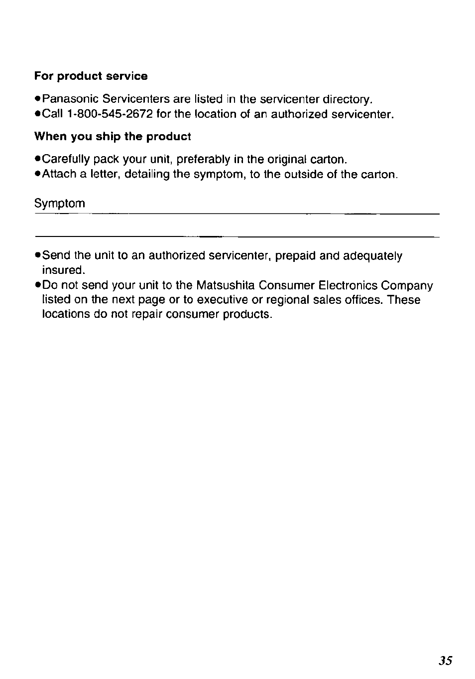 Panasonic KX-TM80-B User Manual | Page 35 / 36