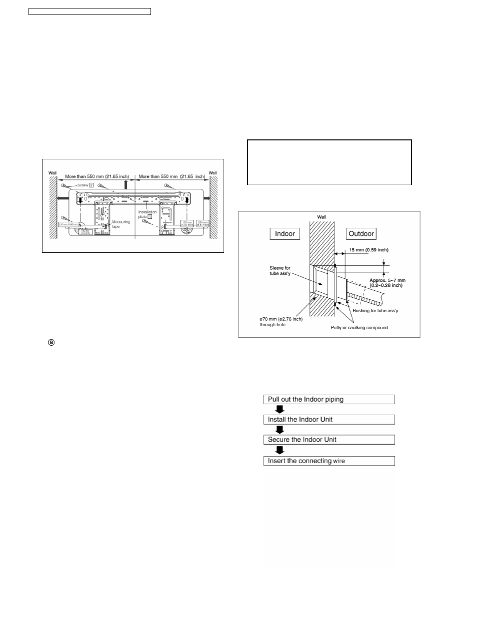 Indoor unit, Indoor unit installation | Panasonic CS-A9CKPG User Manual | Page 48 / 82