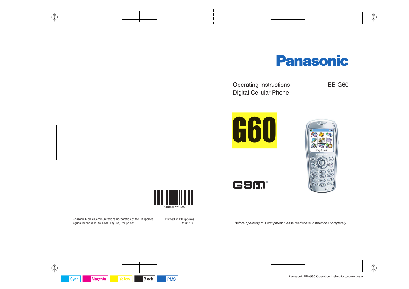 Panasonic EB-G60 User Manual | 111 pages