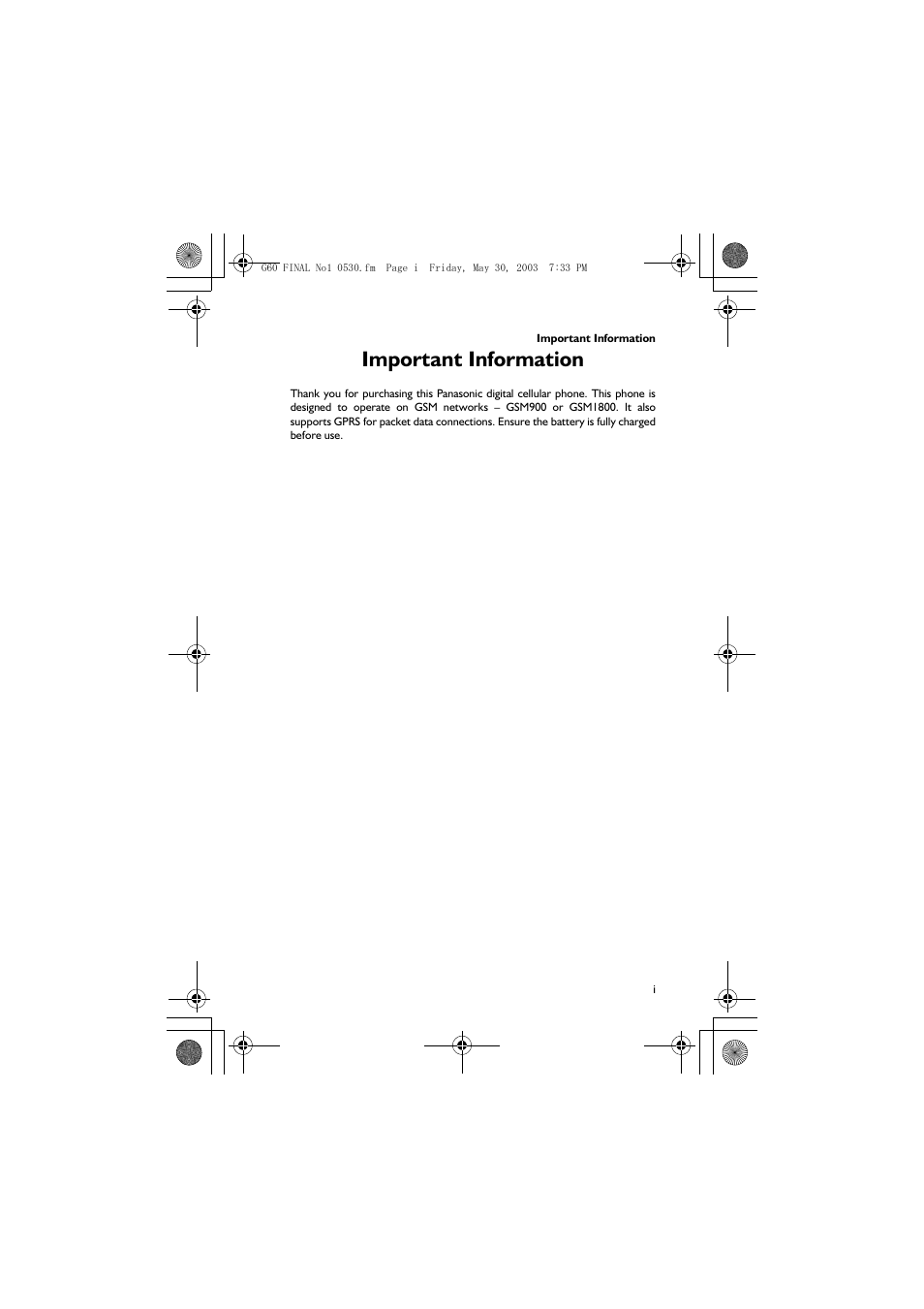 Important information | Panasonic EB-G60 User Manual | Page 2 / 111