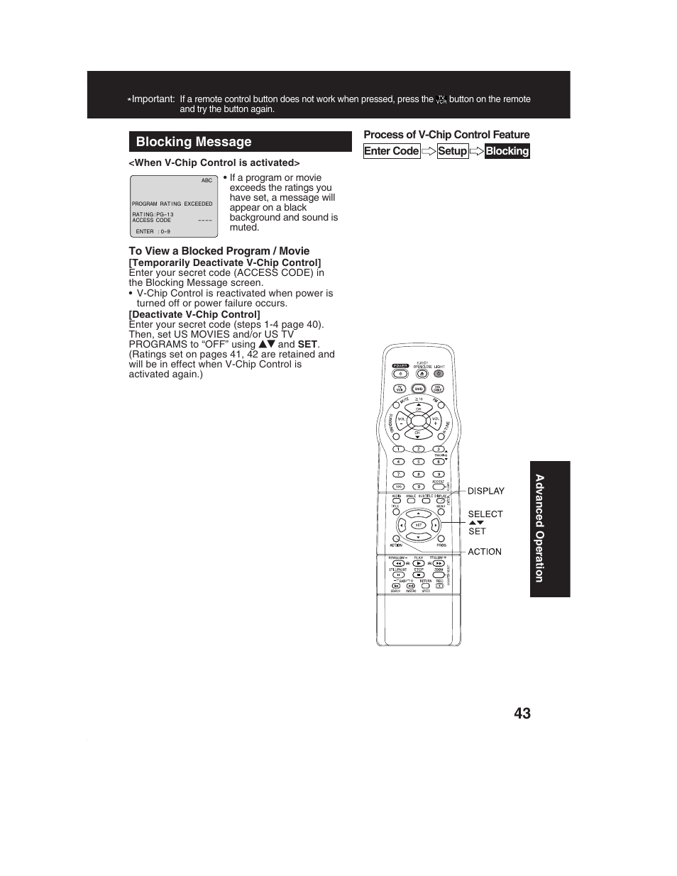 Blocking message | Panasonic PV-DF2002 User Manual | Page 43 / 75