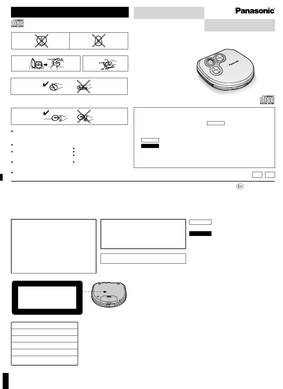 Panasonic SL-SX240 User Manual | 6 pages