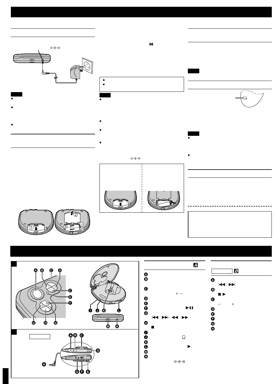 Power supply preparations, Location of controls | Panasonic SL-SX240 User Manual | Page 2 / 6
