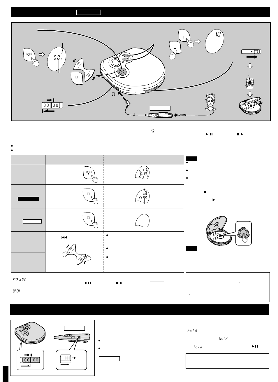 Sequential play, Hold function | Panasonic SL-SX240 User Manual | Page 3 / 6