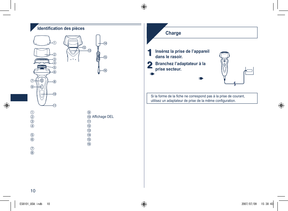 Chargement | Panasonic ES8101 User Manual | Page 10 / 20