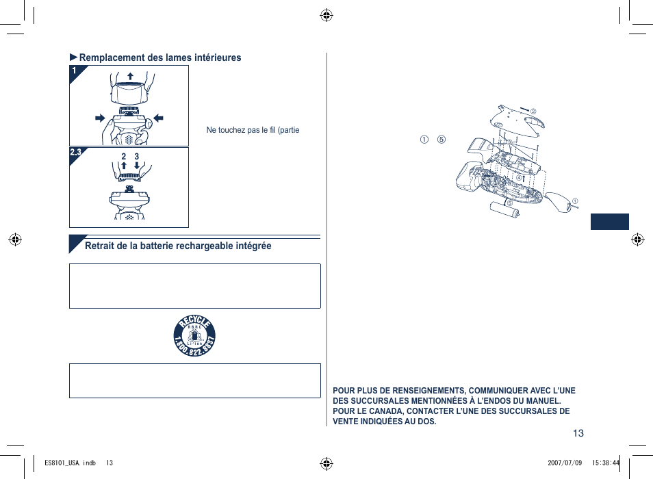 Panasonic ES8101 User Manual | Page 13 / 20