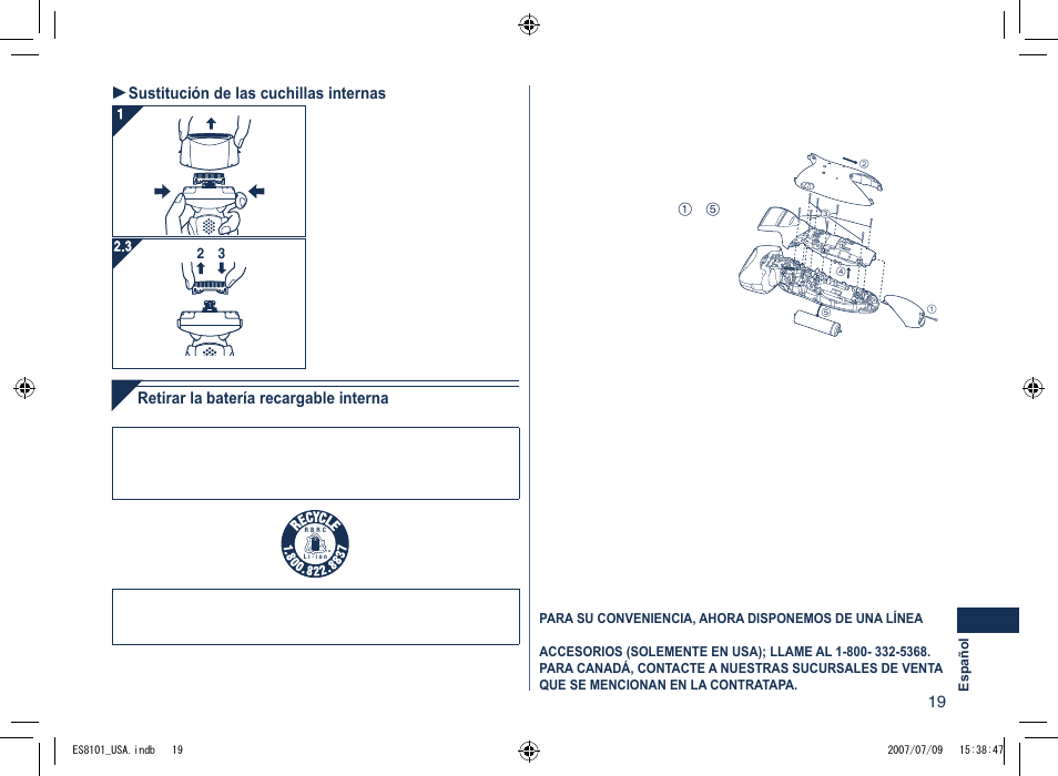 Panasonic ES8101 User Manual | Page 19 / 20