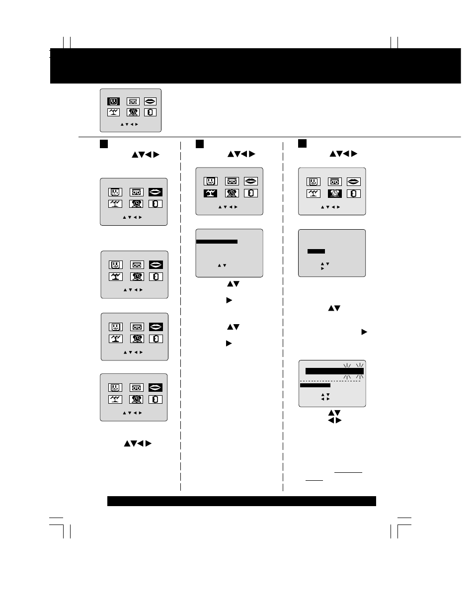 Basic operation, Reset language, channels, clock, time zone adjust, Reset language, channels, clock, time | Language, Channels clock, Press action, 2) press action, 1) press to select “clock | Panasonic PV C2062 User Manual | Page 10 / 40