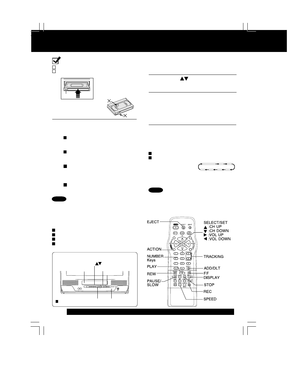 Playback a tape, Record on a tape, Record on a tape playback a tape | Panasonic PV C2062 User Manual | Page 12 / 40