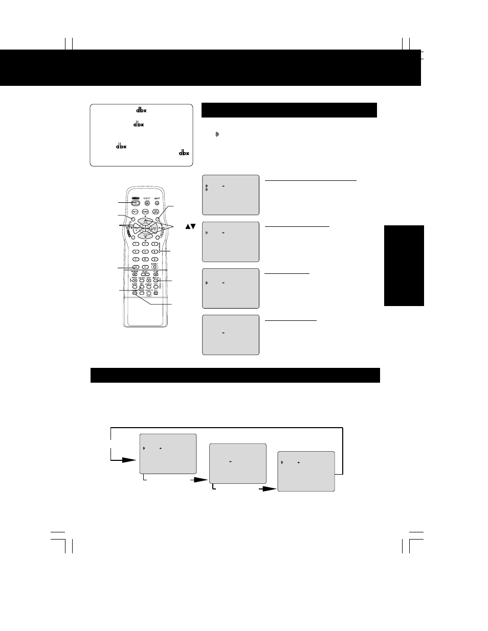 Mts broadcast/tv stereo system, For model pv-c2062 only, Receivable broadcast types | Select audio mode for tv viewing, Tv operation, K list, Example, Arrow shows selection.), Press audio | Panasonic PV C2062 User Manual | Page 15 / 40